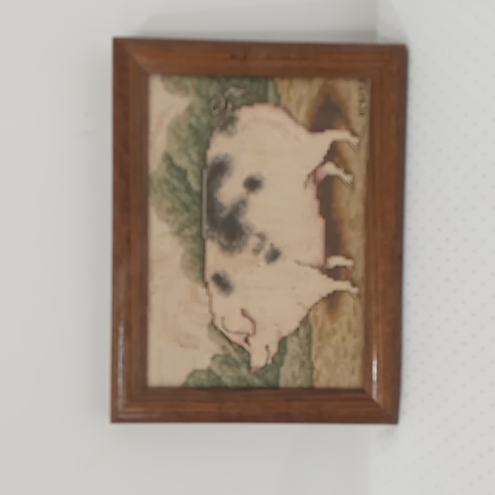 Hand Crafted Brown and Cream Pig Wall Art